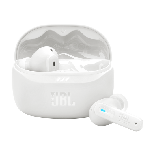 JBL Tune Beam 2 - White - True Wireless Noise Cancelling Earbuds - Hero